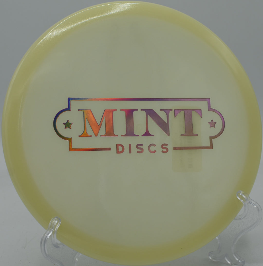 Mint Discs Nocturnal Flex Mustang parked under the basket at The Sinks Disc Golf Course in Chattanooga, Tennessee

