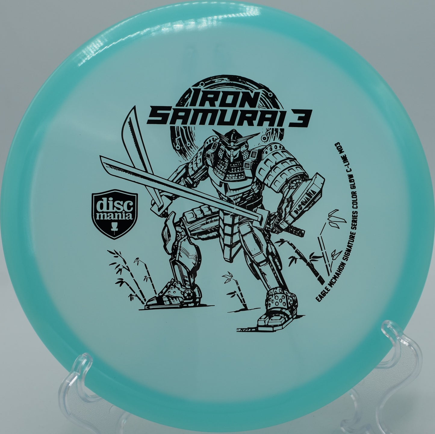 "Discmania Iron Samurai 3, Eagle McMahon’s signature MD3 midrange, now available at Flexline Discs in Austin, TX."
