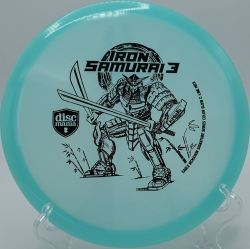 "Discmania Iron Samurai 3, Eagle McMahon’s signature MD3 midrange, now available at Flexline Discs in Austin, TX."
