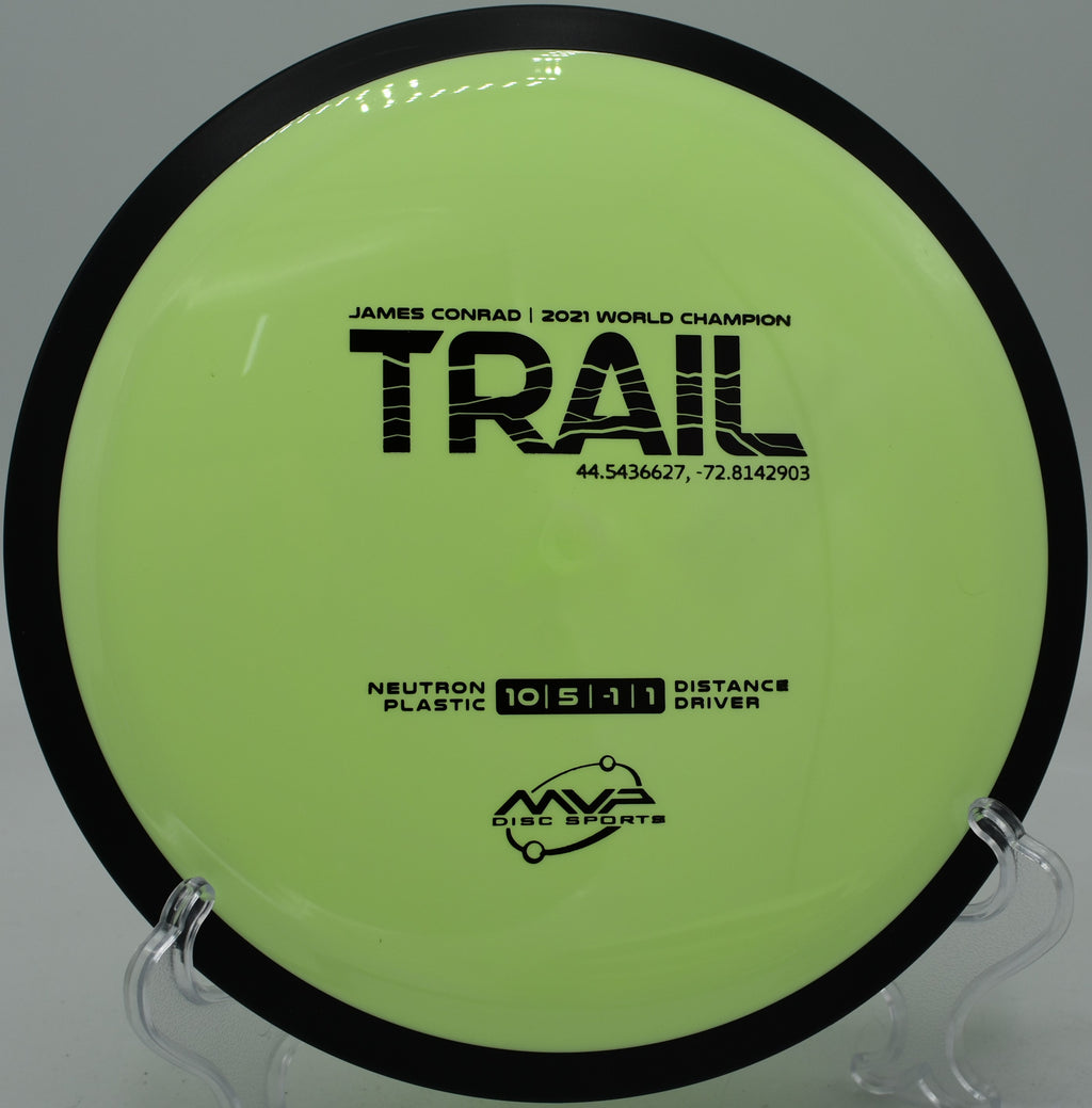 Neutron Trail thrown flat on a calm fairway at Waller Mill Park in Williamsburg, Virginia

