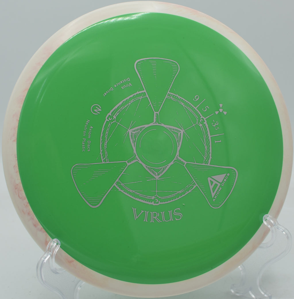 Virus finishing with minimal fade during a field session at LaBenite Disc Golf Course in Sugar Creek, Missouri

