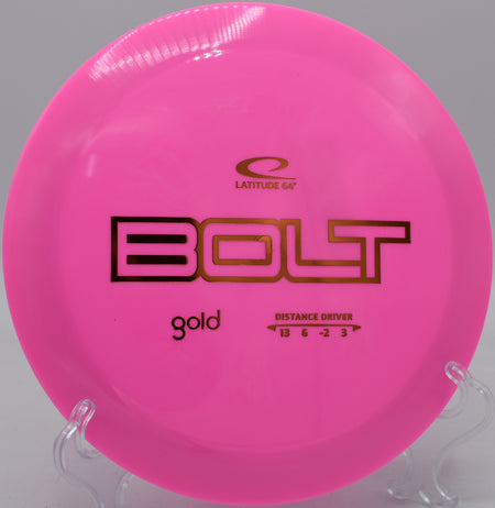 Latitude 64 Gold Bolt flying on a full S-curve at Hobbs Farm Disc Golf Course in Carrollton, Georgia

