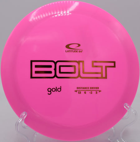 Gold Bolt launched flat and gliding far down a fairway at Rivery Park in Georgetown, Texas

