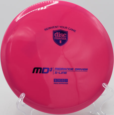 Discmania MD3 in S-Line plastic parked next to the pin after a forehand upshot at Harmon Hills in Fall Branch, Tennessee

