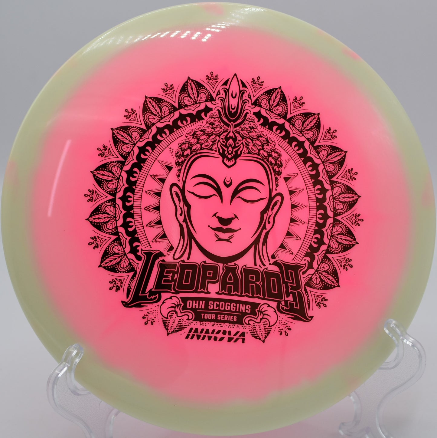 Innova Glow Ohn Scoggins Leopard3 offering reliable turn and high glide in Charleston, South Carolina – a must-have for shaping finesse shots.
