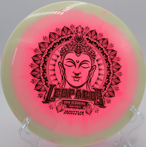 Innova Glow Ohn Scoggins Leopard3 with premium grip and night-ready glow in Eugene, Oregon – a versatile fairway driver for all conditions.
