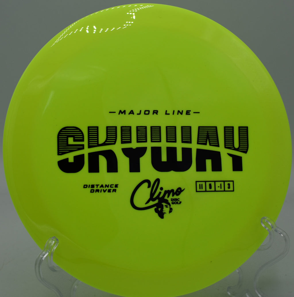 Climo Discs Skyway punching through a low ceiling with a controlled flex at Brickyard Plantation DGC in Americus, Georgia.

