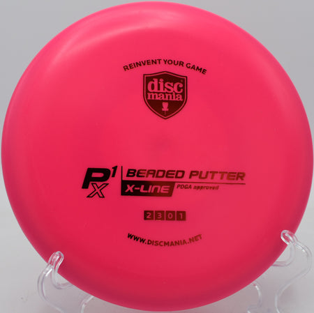 Discmania P1x sitting under the basket after a controlled approach at Timmons Park in Greenville, South Carolina

