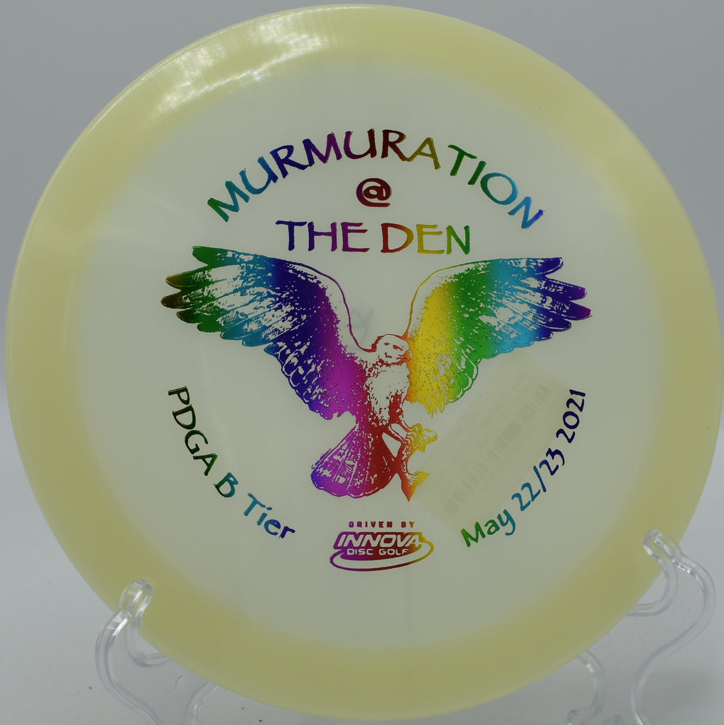 Innova Glow Firebird shining bright in Helena, Montana—built for controlled skips and aggressive forehand flex lines.
