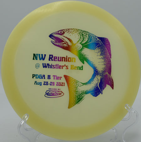 Glow Firebird charging through a windy night in Bismarck, North Dakota—perfect for forehand bombers and reliable fade shots.






