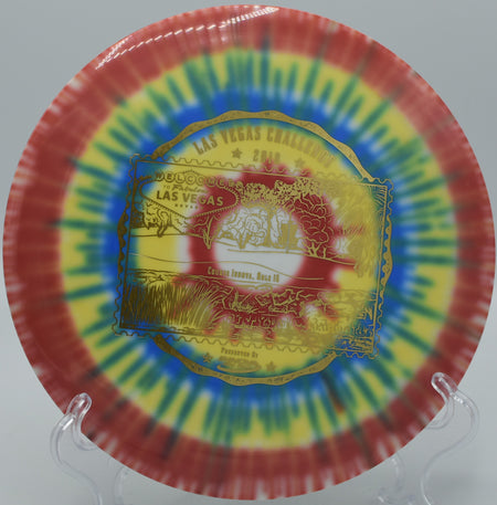 Innova Star Destroyer holding an anhyzer flex shot on Hole 14 at Hidden Lake Disc Golf Course, Warsaw, Indiana.
