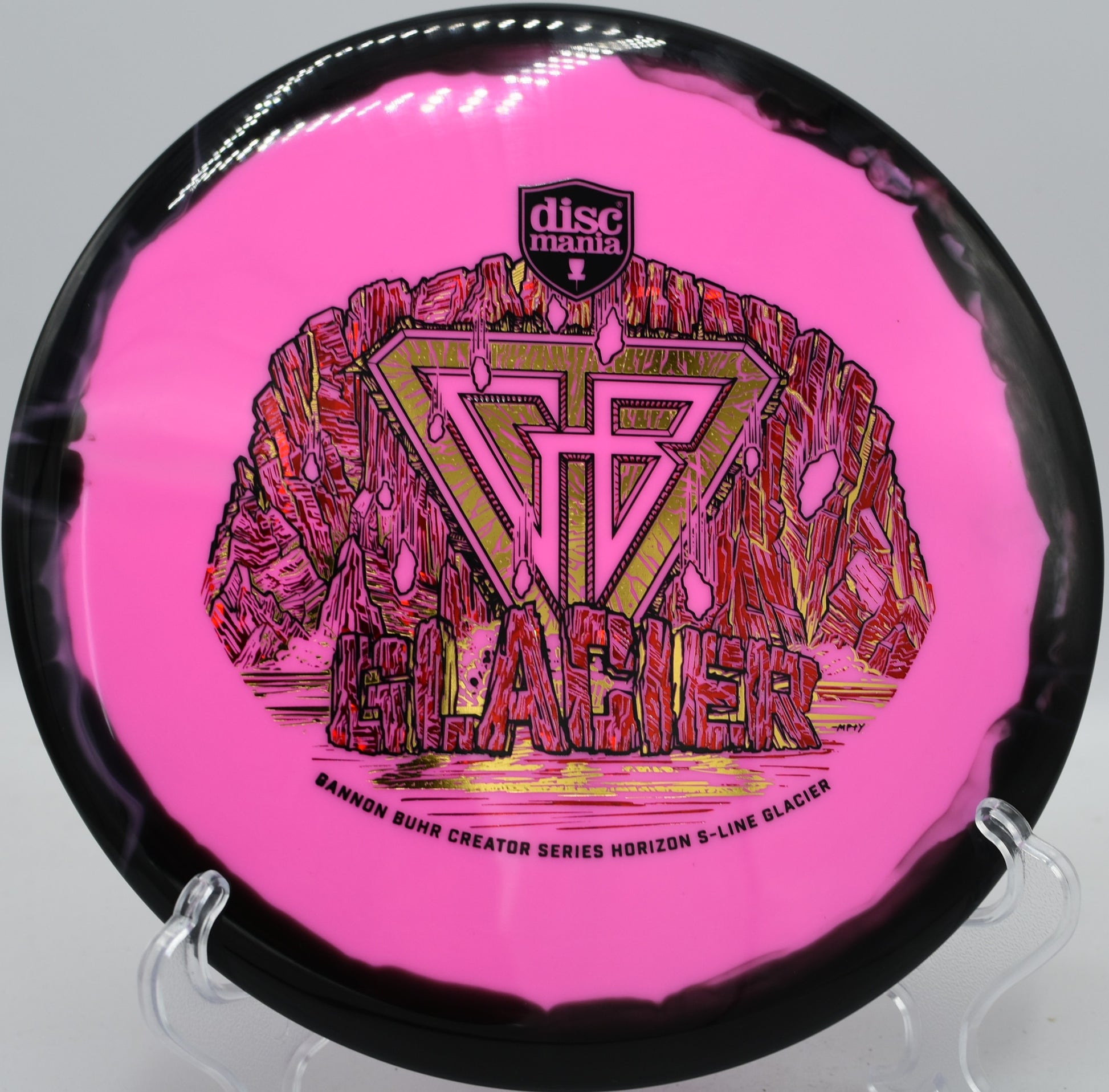 Gannon Glacier triple stamped edition thrown backhand into a slight headwind.

