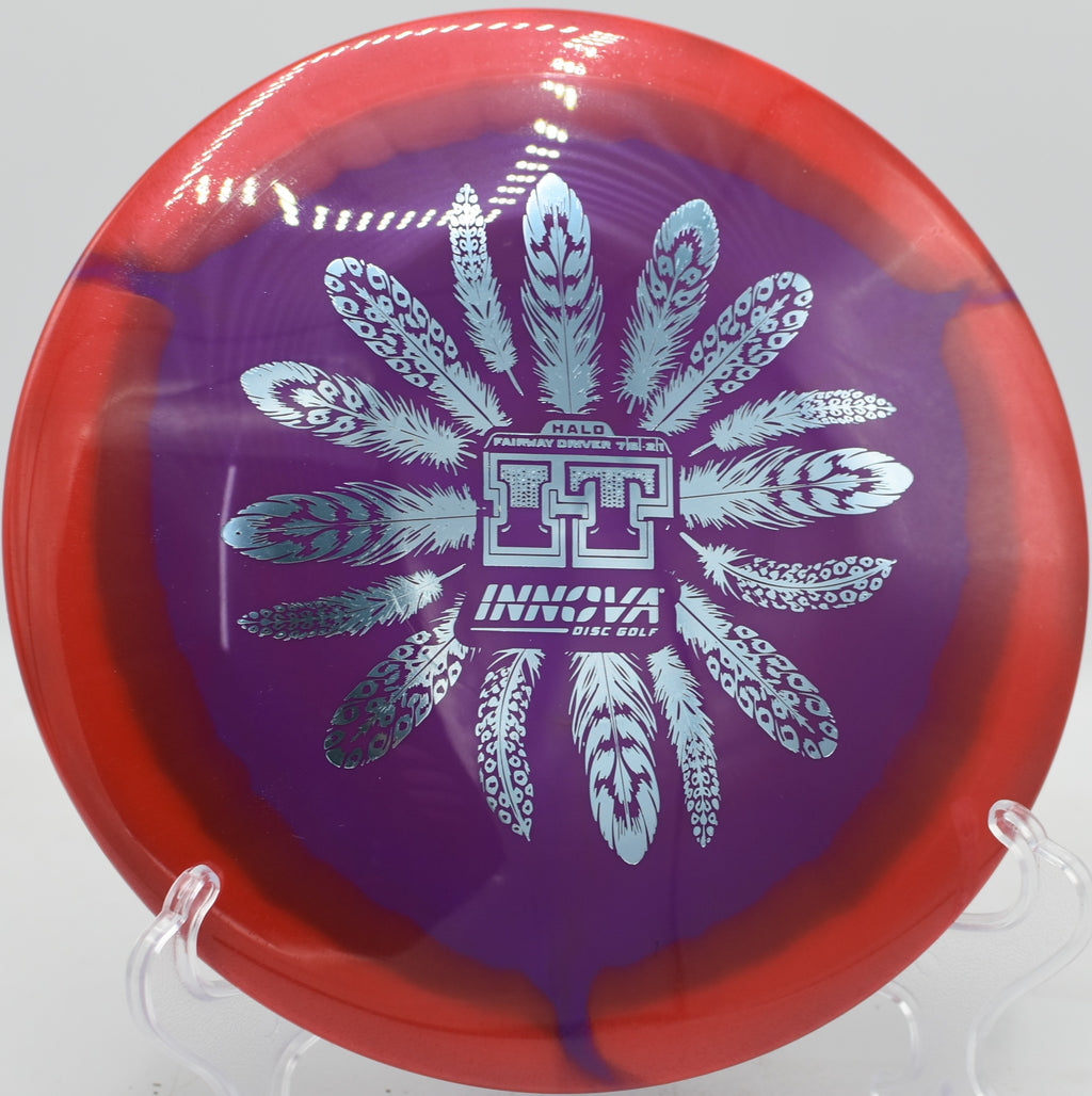 Innova Halo Star IT carving a tight turnover line through the woods at North Cove Disc Golf in Marion, North Carolina.

