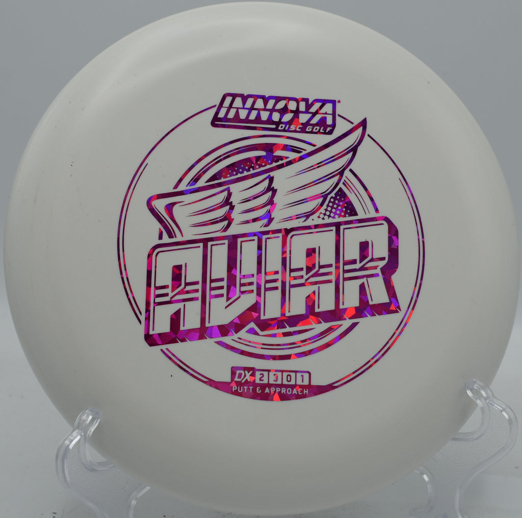 Lightweight DX Aviar perfect for new players learning straight putts at Lakewood King County Disc Golf in Washington.

