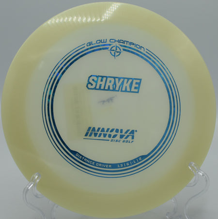 Glow Shryke carving a perfect S-curve on Hole 5 at Bald Mountain Disc Golf Course, Lake Orion, Michigan.

