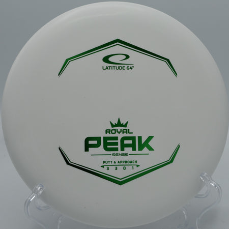Latitude 64° Sense Peak settling softly in the circle on Hole 3 at Blue Ribbon Pines Disc Golf Course, East Bethel, Minnesota.
