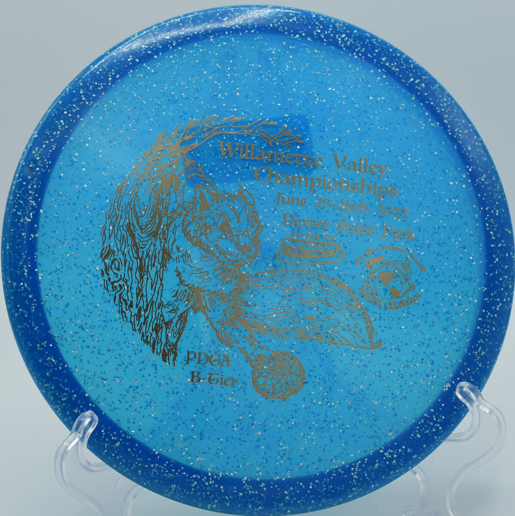 Gator powering through a headwind on Hole 10 at Maple Hill Disc Golf Course, Leicester, Massachusetts.
