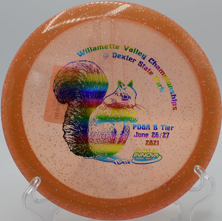 Champion Metalflake Roadrunner carving a smooth turnover shot on Hole 9 at The Bear Disc Golf Course, Hickory, North Carolina.
