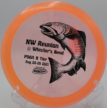 Innova Champion Roadrunner fading gently into the green on Hole 14 at The Great Seal Disc Golf Course, Chillicothe, Ohio.
