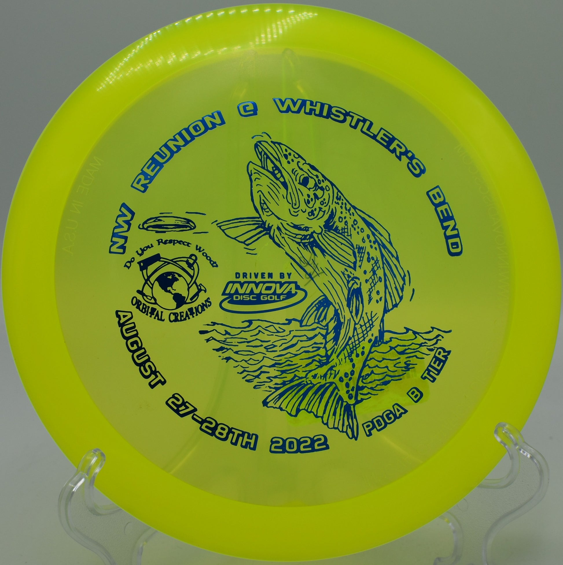 Champion Sidewinder carving a long turnover shot on Hole 8 at North Cove Disc Golf Course, Marion, North Carolina.
