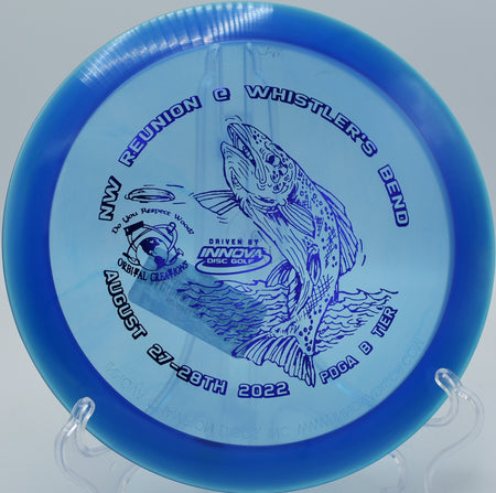 Innova Champion Sidewinder gliding effortlessly down the fairway on Hole 12 at Trinity Links Disc Golf Course, Lockport, Illinois.
