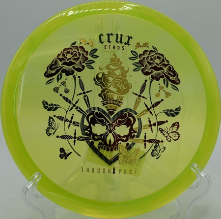 Ethos Crux hitting a smooth turnover line on Hole 11 at Whistlers Bend Disc Golf Course, Roseburg, Oregon.
