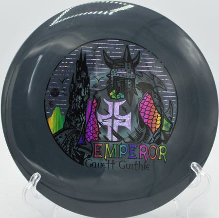 Infinite Discs S-Blend Emperor landing perfectly near the basket on Hole 3 at Lake Claiborne Disc Golf Course, Homer, Louisiana.
