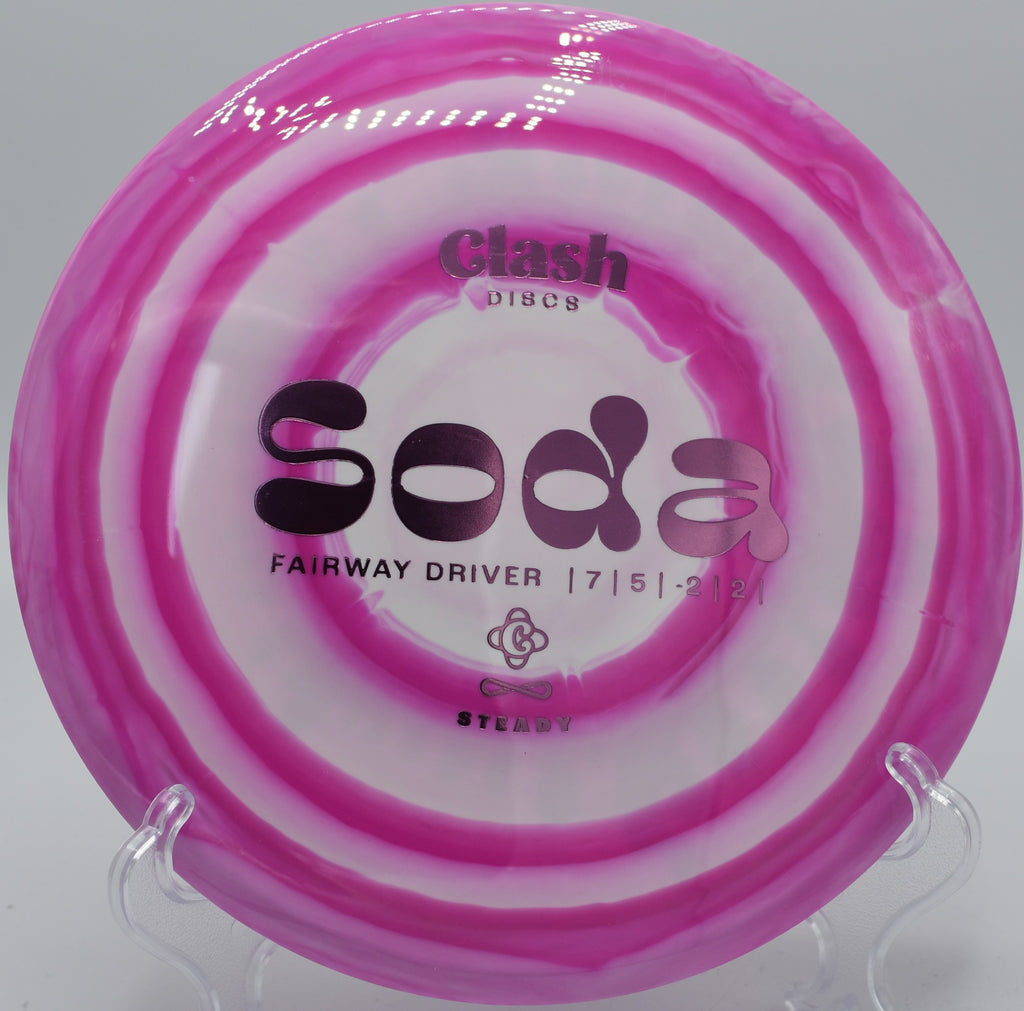 Steady Soda slicing through the trees on Hole 5 at The Bear Disc Golf Course, Hickory, North Carolina.
