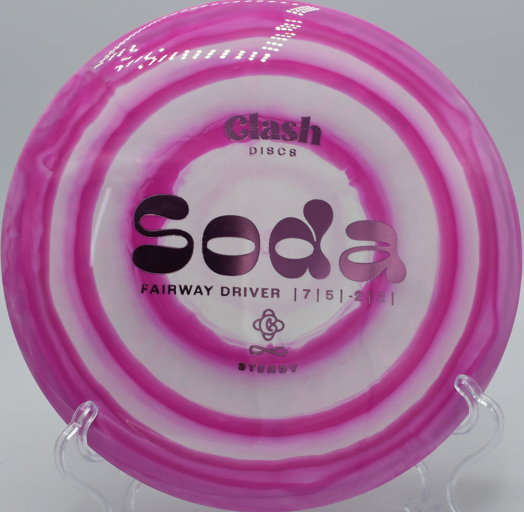 Steady Soda pushing forward with high glide on Hole 8 at White Spruce Park Disc Golf Course, Brampton, Ontario.

