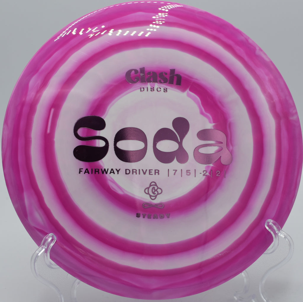 Clash Discs Steady Soda shaping a perfect hyzer flip on Hole 11 at Persimmon Ridge Disc Golf Course, Greenbrier, Arkansas.
