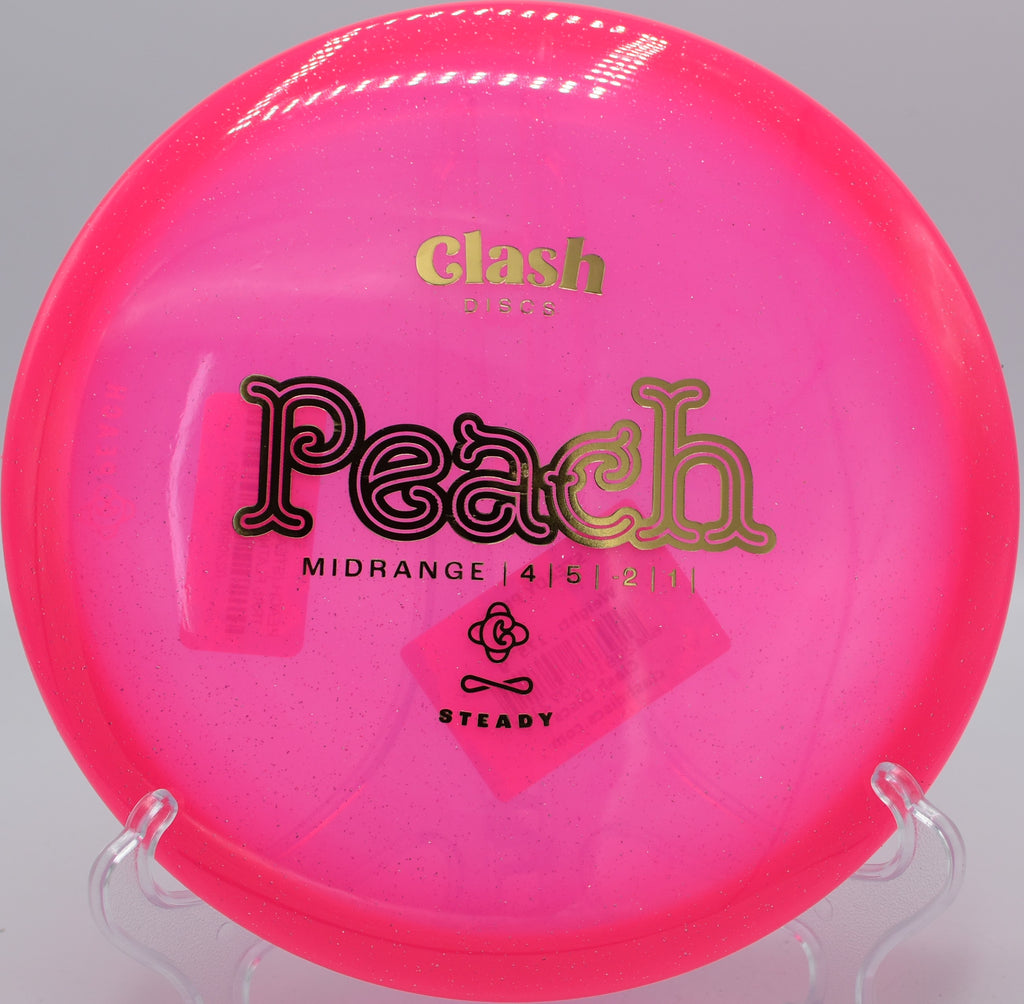 Steady Peach navigating a tight wooded gap on Hole 6 at Panther Creek Disc Golf Course, Springfield, Illinois.
