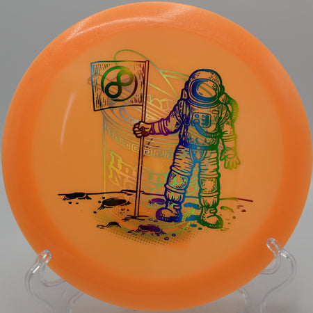 Infinite Discs C-Blend Glow Aztec cutting through the night on Hole 6 at Riverbend Disc Golf Course, North Little Rock, Arkansas.
