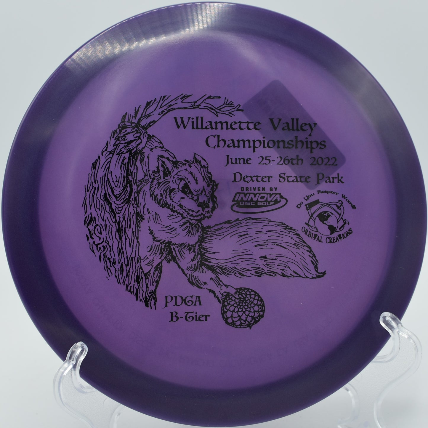 Innova Champion Eagle holding a dead-straight flight on Hole 13 at Kincaid Park Disc Golf Course, Anchorage, Alaska.
