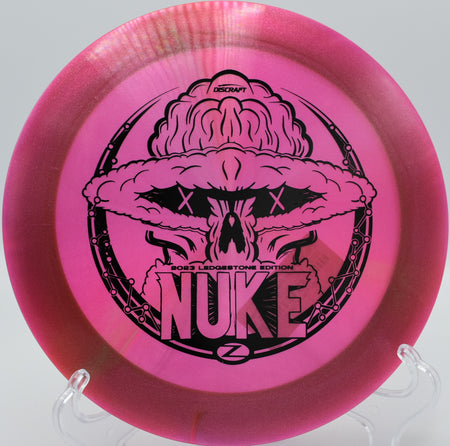 Z Nuke crushing a forehand drive on Hole 9 at Hidden Ridge Disc Golf Course, West Milford, New Jersey.
