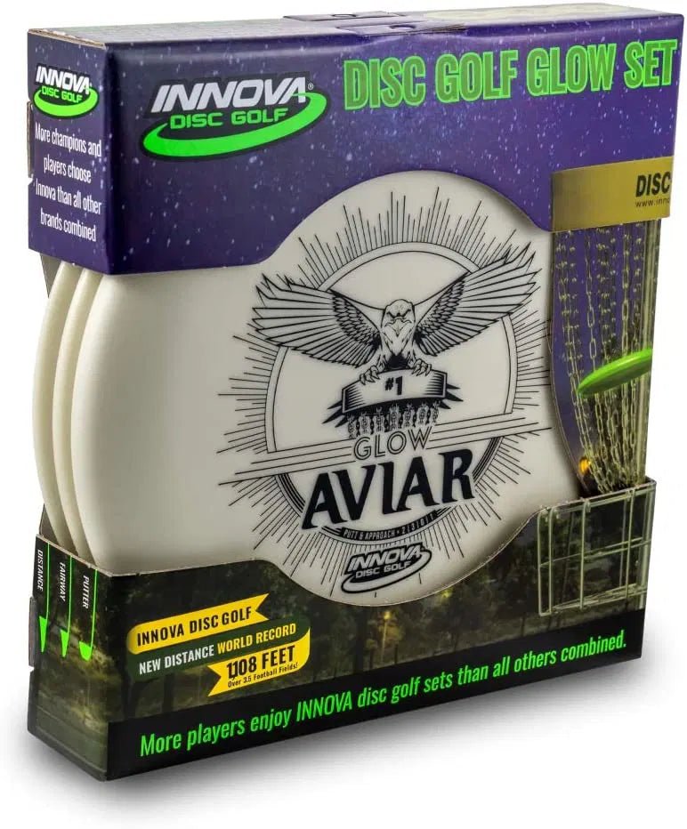 DX Classic Glow 3 Disc Starter Set trusted by Seattle beginners for glow disc golf rounds