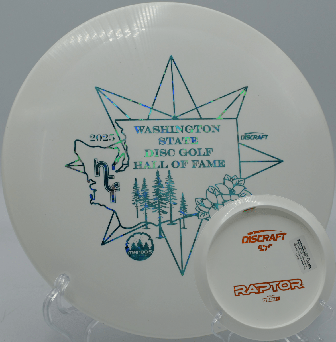 Top & Bottom Stamp ESP Raptor - WA State Disc Golf HOF Fundraiser - Flexline Discs - 25051031029629