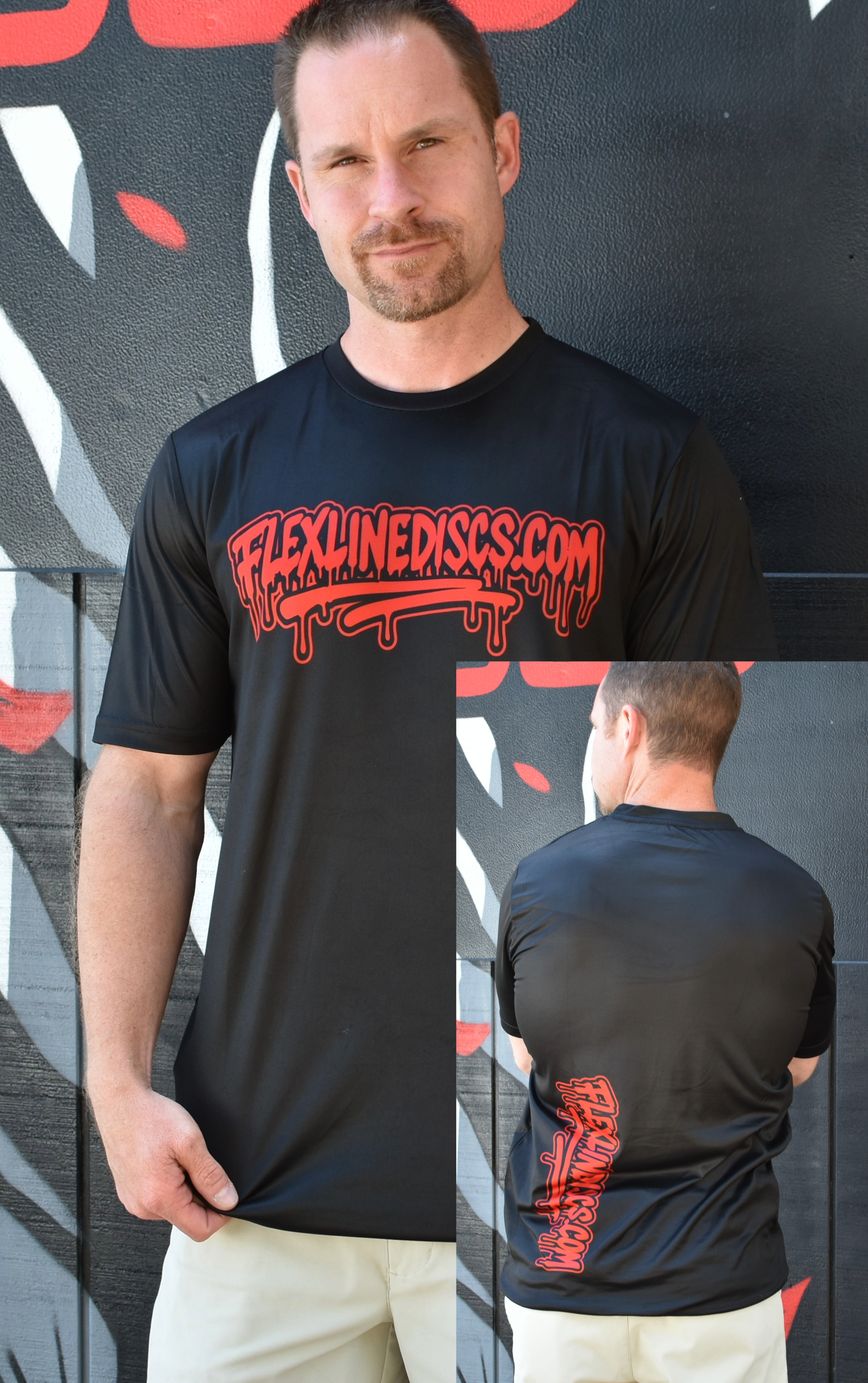 Custom Dry Fit T-Shirt (Drippy Flexlinediscs Logo)