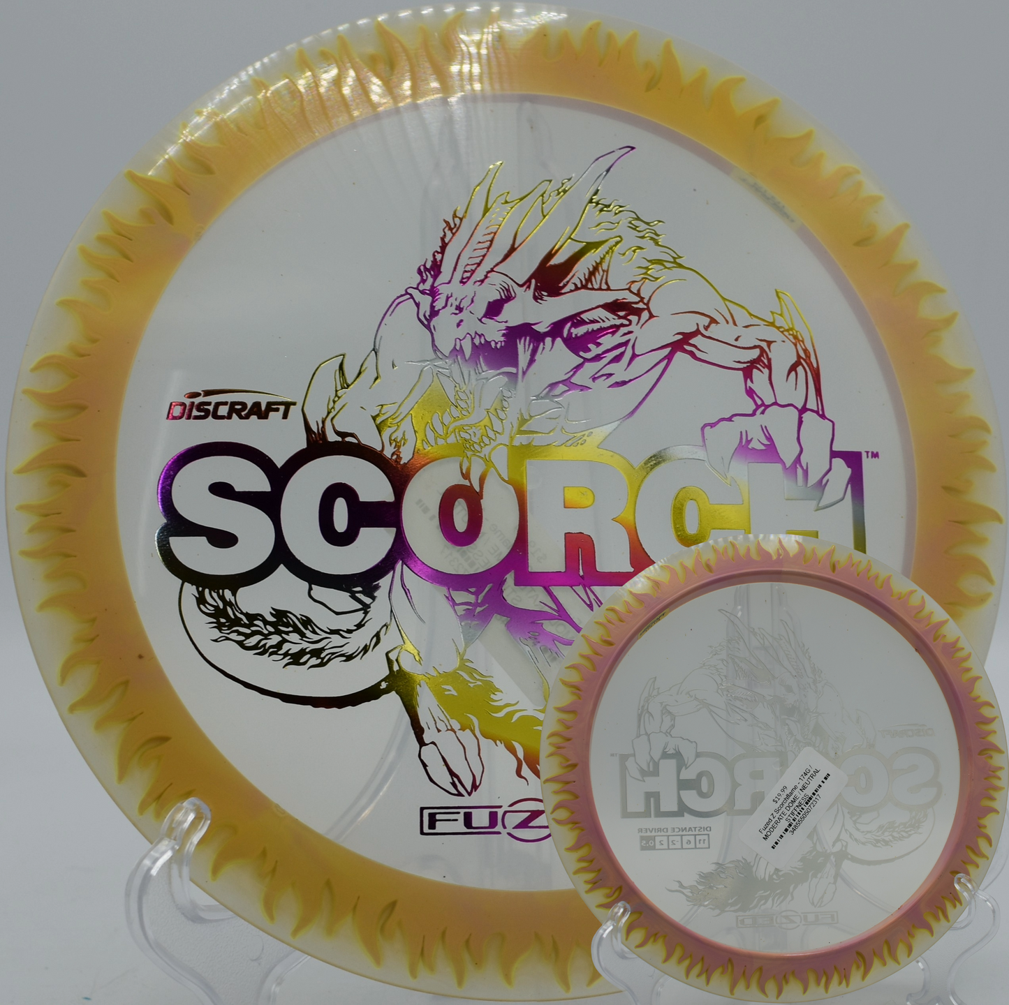Discraft Scorchflame fade finish caught near basket at Patriot’s Park in Grovetown, Georgia

