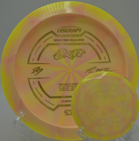 2025 ESP Drive Collab resting on a wooded lane at North Boundary Park DGC in Cranberry Township, PA, perfect for shaping long hyzer-flip shots.