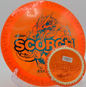 Discraft Scorchflame flying through high desert terrain at Ewing Young DGC in Newberg, Oregon


