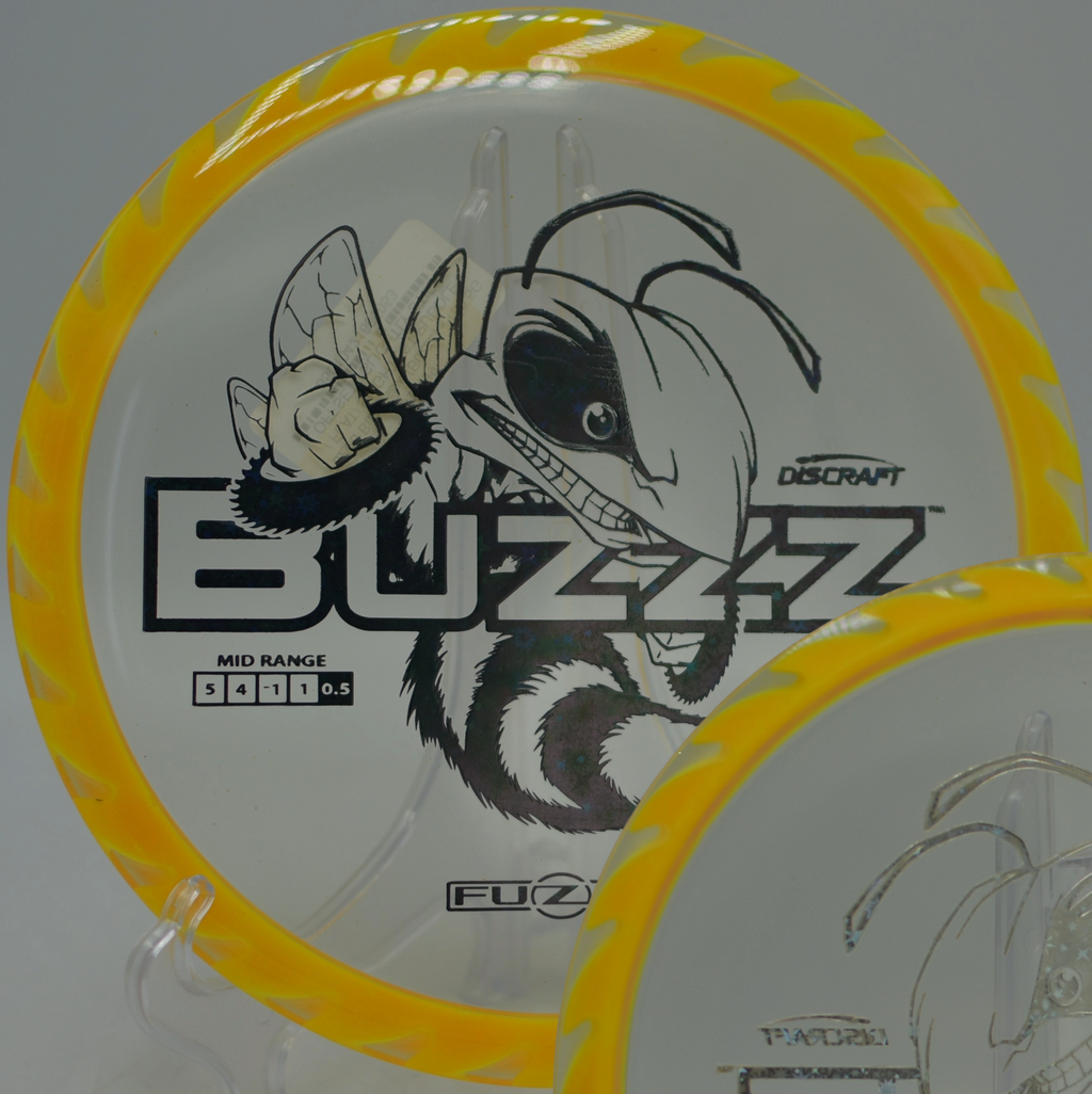 Discraft Fuzed Buzzzsaw floating straight toward the basket at Moraine State Park Disc Golf Course in Portersville, Pennsylvania.