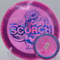 Powerful forehand drive with Scorchflame at Rocklin Disc Golf Course in Rocklin, California

