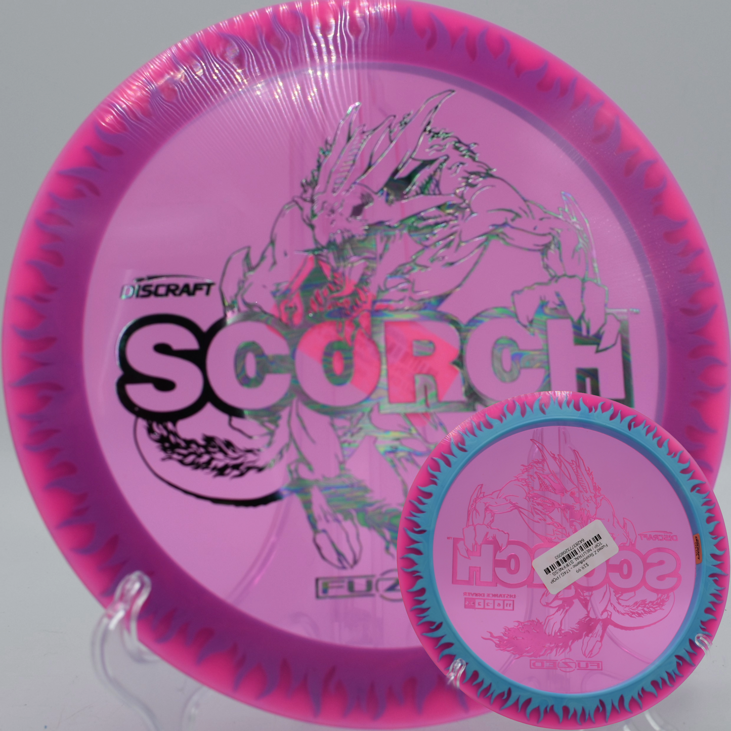 
Discraft Scorchflame held on tee pad with flame rim visible at Pier Park in Portland, Oregon

