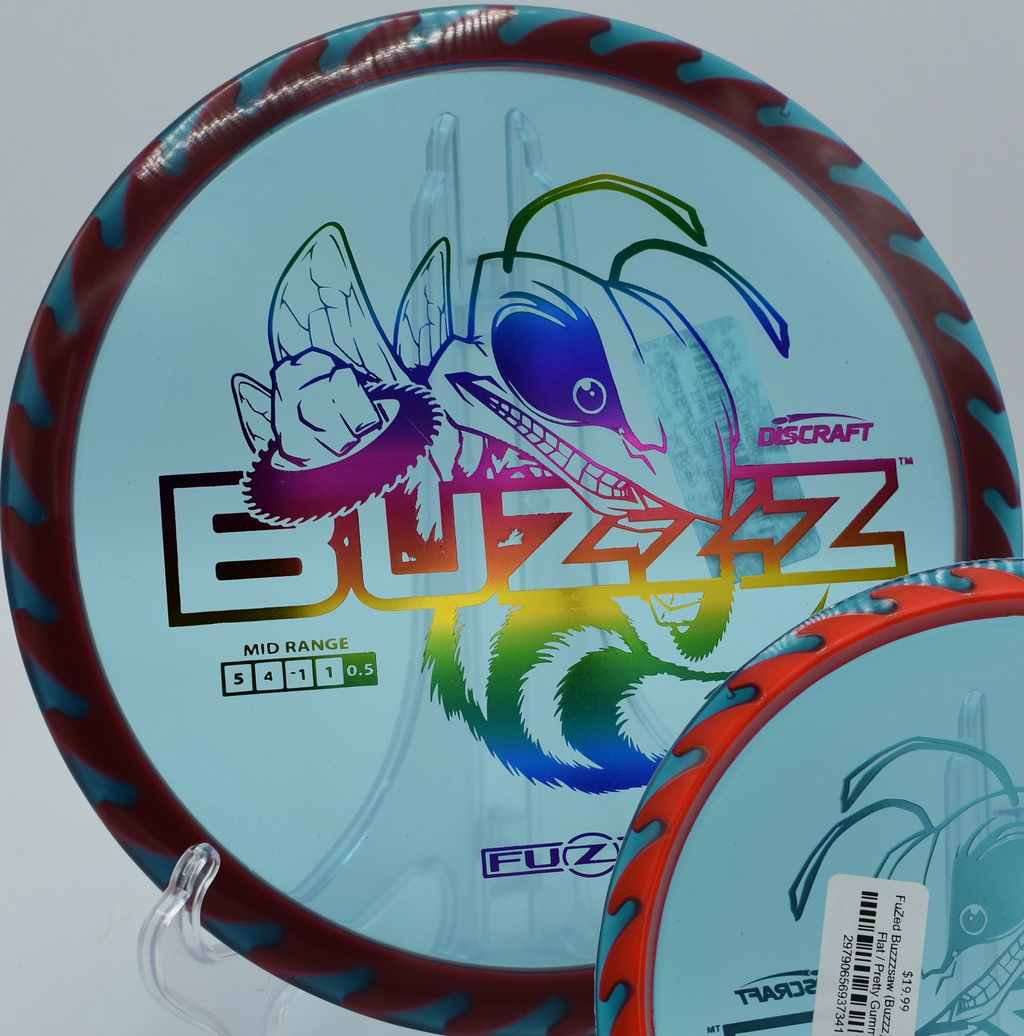 Fuzed Buzzzsaw staying locked on a rope-straight path at Zephyrhills Disc Golf Course in Florida.

