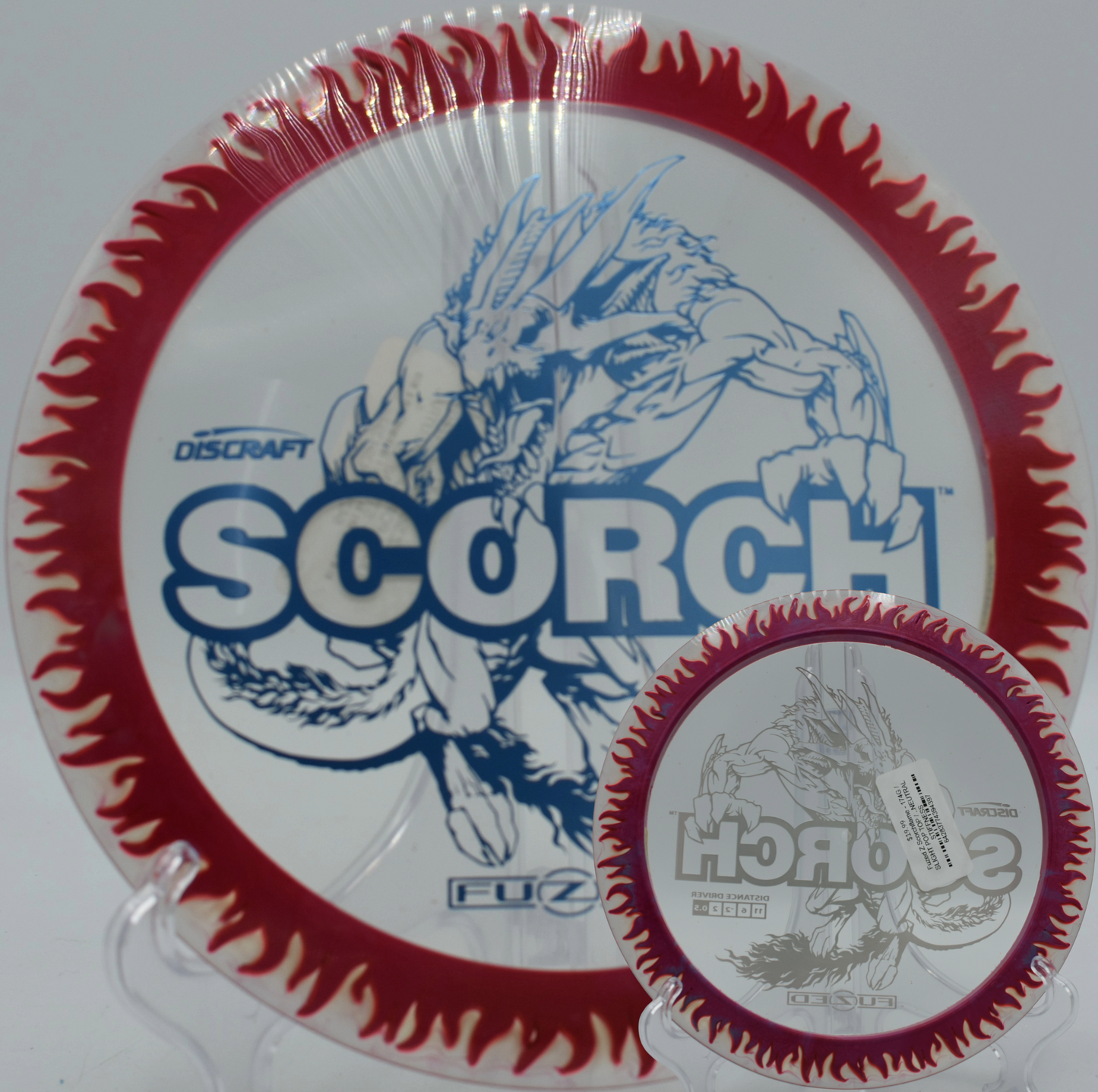 Discraft Scorchflame hyzer-flipping into a tight gap at West Lake Park in Davenport, Iowa

