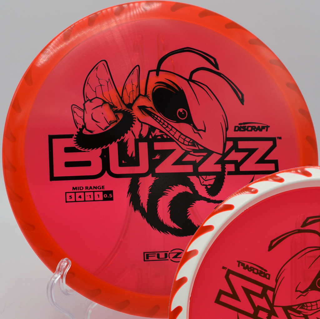 Fuzed Buzzzsaw grinding toward the basket with overstable fade at Panther Creek DGC in Springfield, Illinois.

