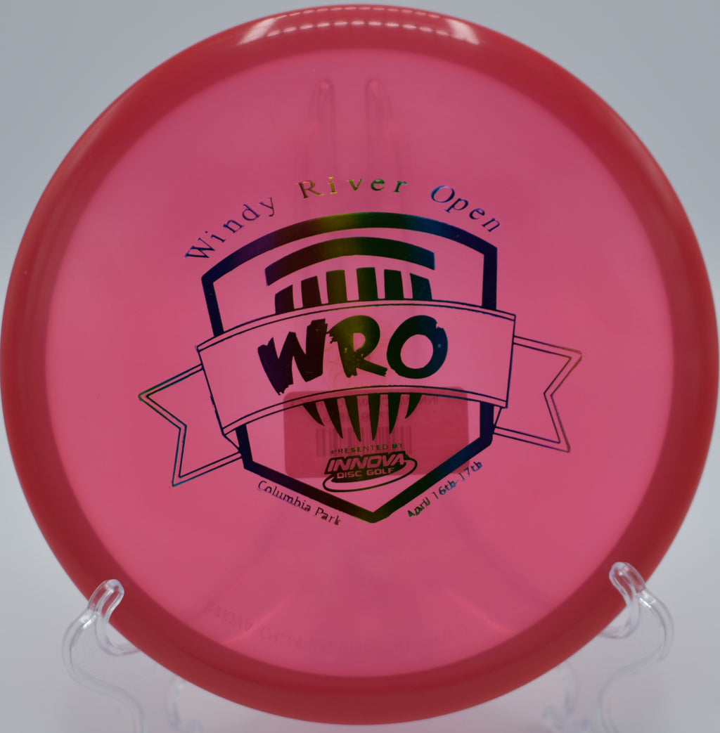 Champion RocX3 gliding toward the pin at West Park Disc Golf Course in Joliet, Illinois.

